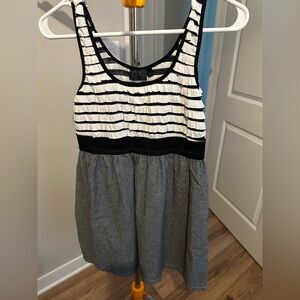 Black and White Ruffled Dress